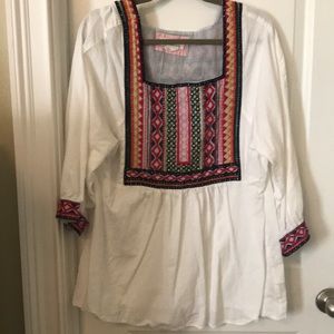 Anthropologie XL white top